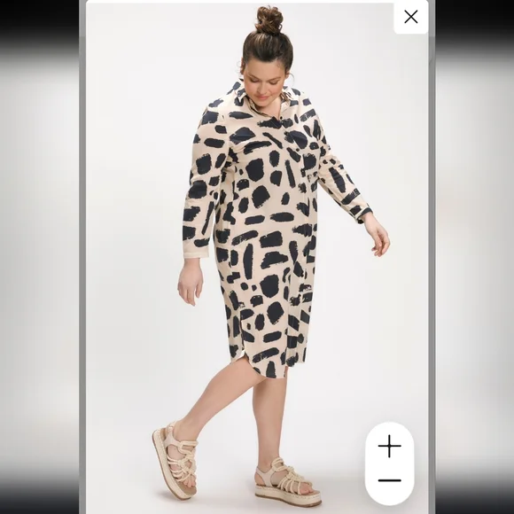✨️HOST PICK✨️ 100% Cotton Abstract Print Button Down Dress by Ulla Popken - Picture 15 of 15